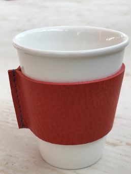 Beker met leren handvat set van 2